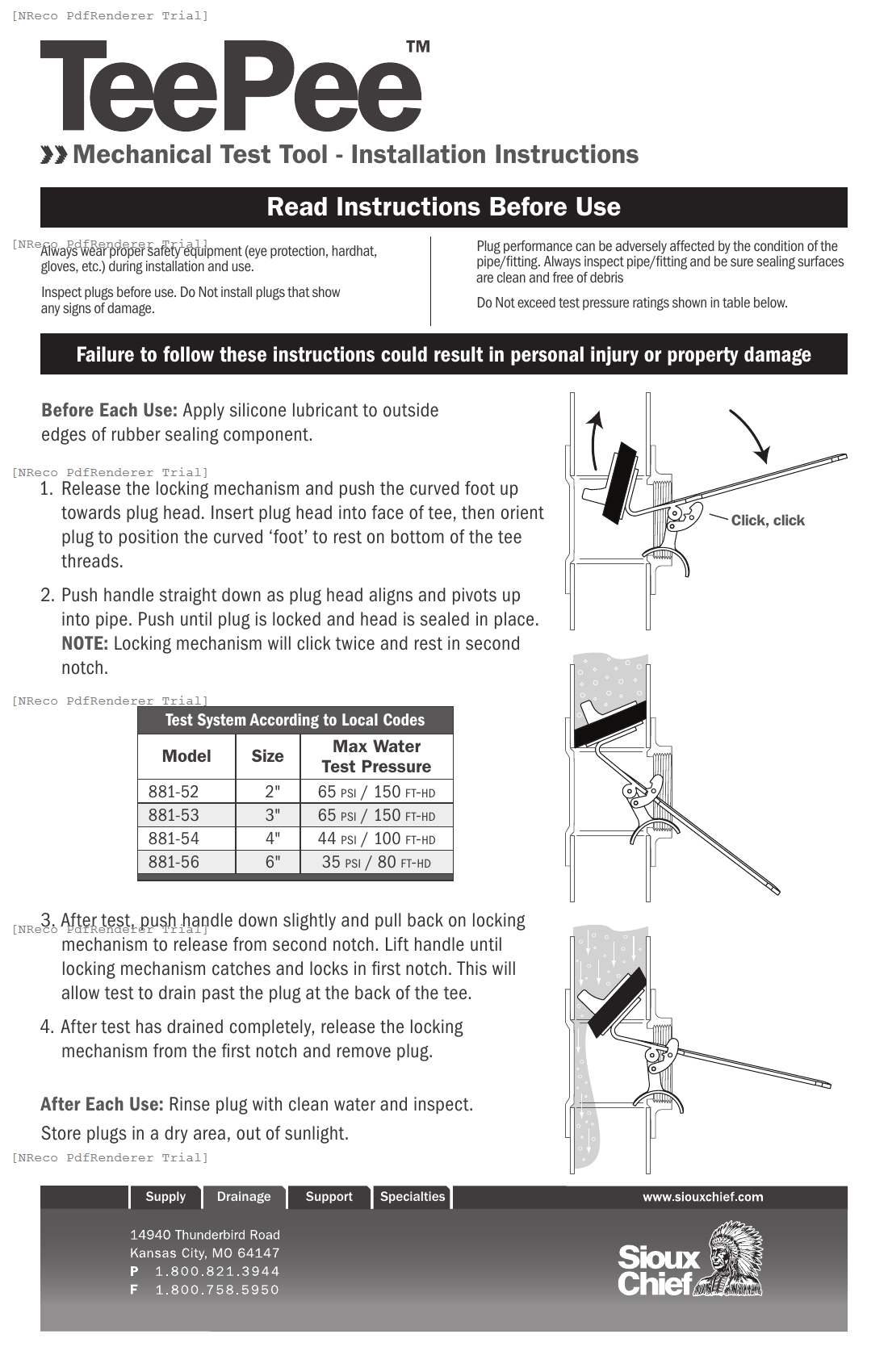 881 SERIES - TEEPEE MECHANICAL TEST TOOL - INSTALLATION GUIDE.PDF Technical Document